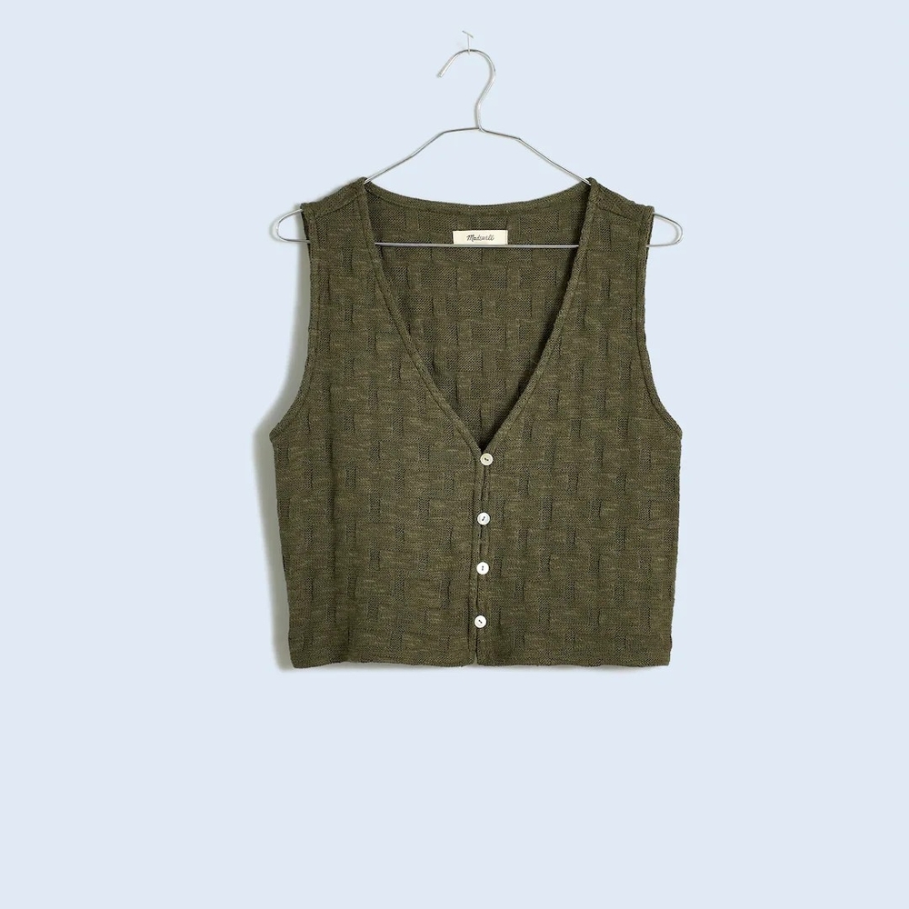 Olive Green Sleeveless Knit Top